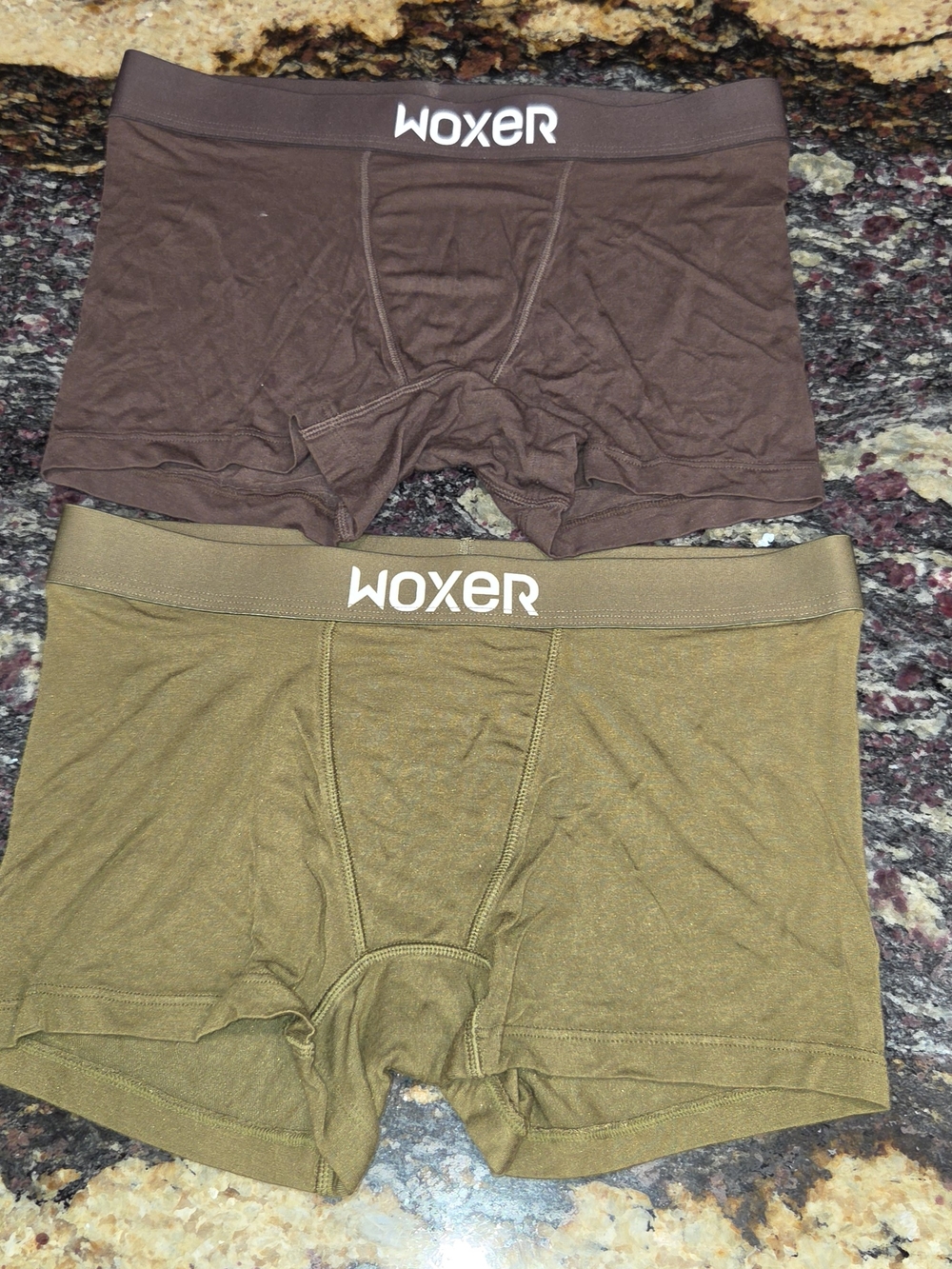 Woxer Men's Boxer Briefs in Brown and Olive